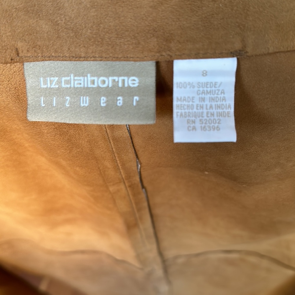 Liz Claiborne Lizwear suede camel/carmel color leather wrap skirt - Picture 9 of 10